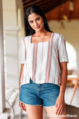 Tendenza Chic Asymmetrical Square Neck Blouse