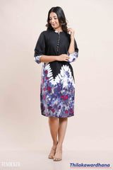 Tendenza Galaxy Printed Loop Button Midi Dress