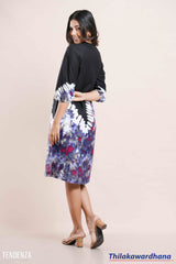 Tendenza Galaxy Printed Loop Button Midi Dress