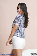 Tendenza Vintage Charm Lace Trim Blouse