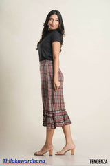 Tendenza Frilled Hem Midi Skirt