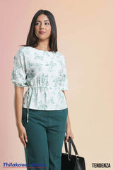 Tendenza Waist Drawstring Peplum Top