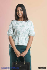 Tendenza Waist Drawstring Peplum Top