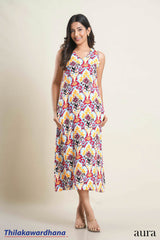 Aura Sunset Serenade Floral Summer Dress