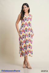 Aura Sunset Serenade Floral Summer Dress