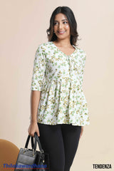 Tendenza Printed Peplum Top