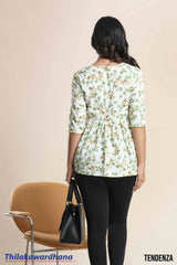 Tendenza Printed Peplum Top