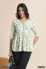 Tendenza Printed Peplum Top