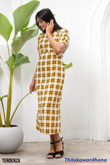 Tendenza Short Sleeve Belted Midi Dress