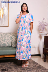 Aura Pastel Blossom Elegance Maxi Dress