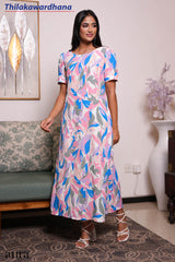 Aura Pastel Blossom Elegance Maxi Dress