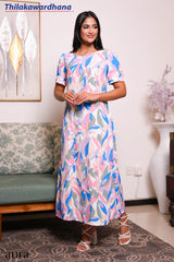 Aura Pastel Blossom Elegance Maxi Dress