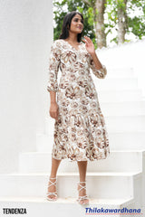 Tendenza Ruffle Hem A Line Dress