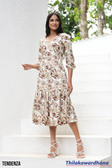 Tendenza Ruffle Hem A Line Dress