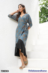 Tendenza Leopard Print Midi Wrap Dress