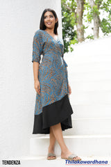 Tendenza Leopard Print Midi Wrap Dress