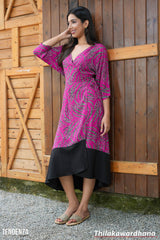 Tendenza Leopard Print Midi Wrap Dress