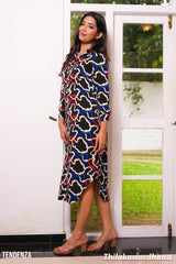 Tendenza Long Sleeve Button Up Shirt Dress