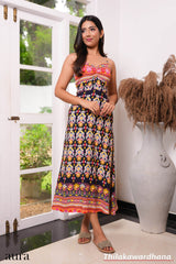 Aura Printed Strappy Maxi Dress