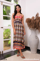 Aura Printed Strappy Maxi Dress