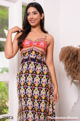 Aura Printed Strappy Maxi Dress