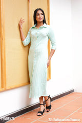 Tendenza Striped Long Sleeve Shirt Dress