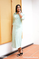 Tendenza Striped Long Sleeve Shirt Dress