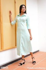 Tendenza Striped Long Sleeve Shirt Dress