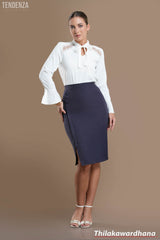 Tendenza Button Detailed Overlapped Bodycon Skirt