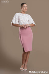Tendenza Button Detailed Overlapped Bodycon Skirt