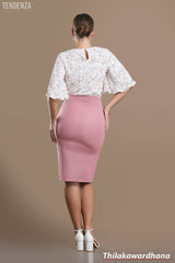 Tendenza Button Detailed Overlapped Bodycon Skirt