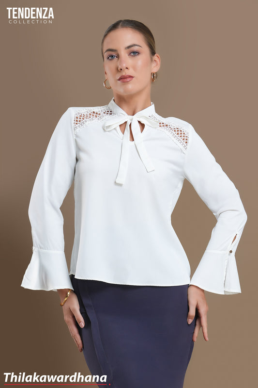 Tendenza Long Sleeve Lace Insert WW Top