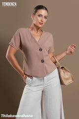 Tendenza Detail Button Haute Elegant Top