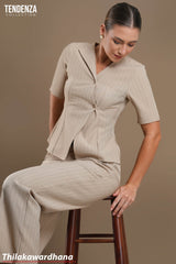 Tendenza Elegant Short Sleeve Two Piece Set