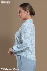 Tendenza Blue Mist Paisley Blouse
