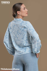 Tendenza Blue Mist Paisley Blouse