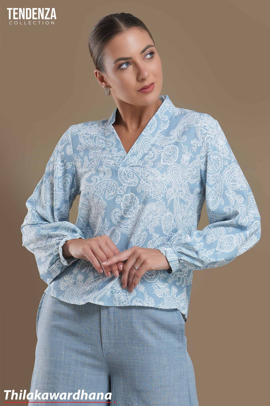 Tendenza Blue Mist Paisley Blouse
