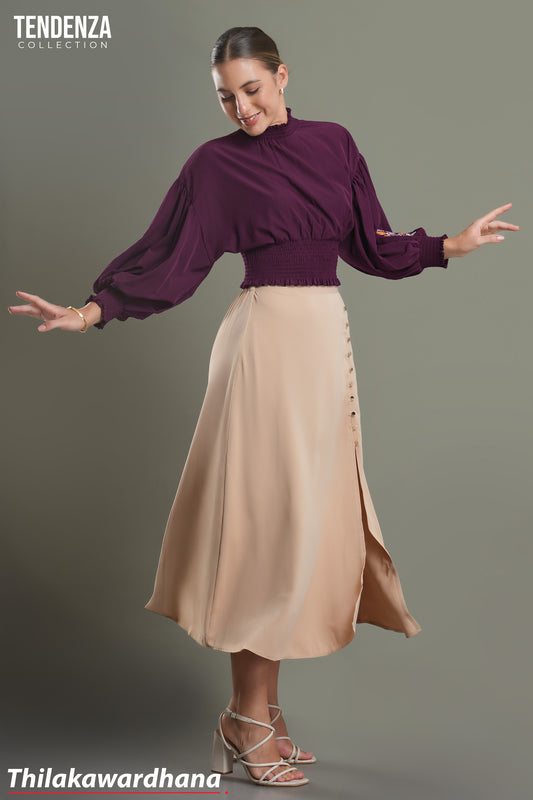 Tendenza Side Buttoned A Line Skirt