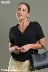 Tendenza Detail Button Haute Elegant Top