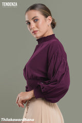 Tendenza Embroidered Lantern Sleeve Top