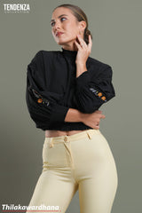 Tendenza Embroidered Lantern Sleeve Top