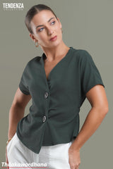 Tendenza Detail Button Haute Elegant Top