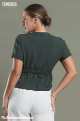 Tendenza Detail Button Haute Elegant Top