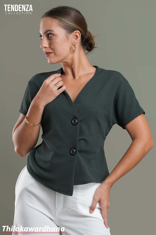 Tendenza Detail Button Haute Elegant Top