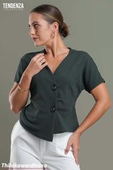 Tendenza Detail Button Haute Elegant Top
