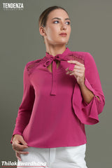 Tendenza Long Sleeve Lace Insert WW Top