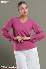 Tendenza V Neck Detailed WW Top