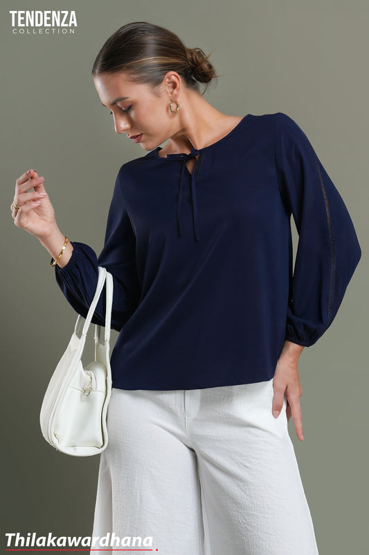 Tendenza Lace Detailed Long Sleeve Top