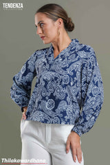 Tendenza Blue Mist Paisley Blouse