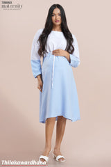 Tendenza Color Block Lace Up Maternity Dress